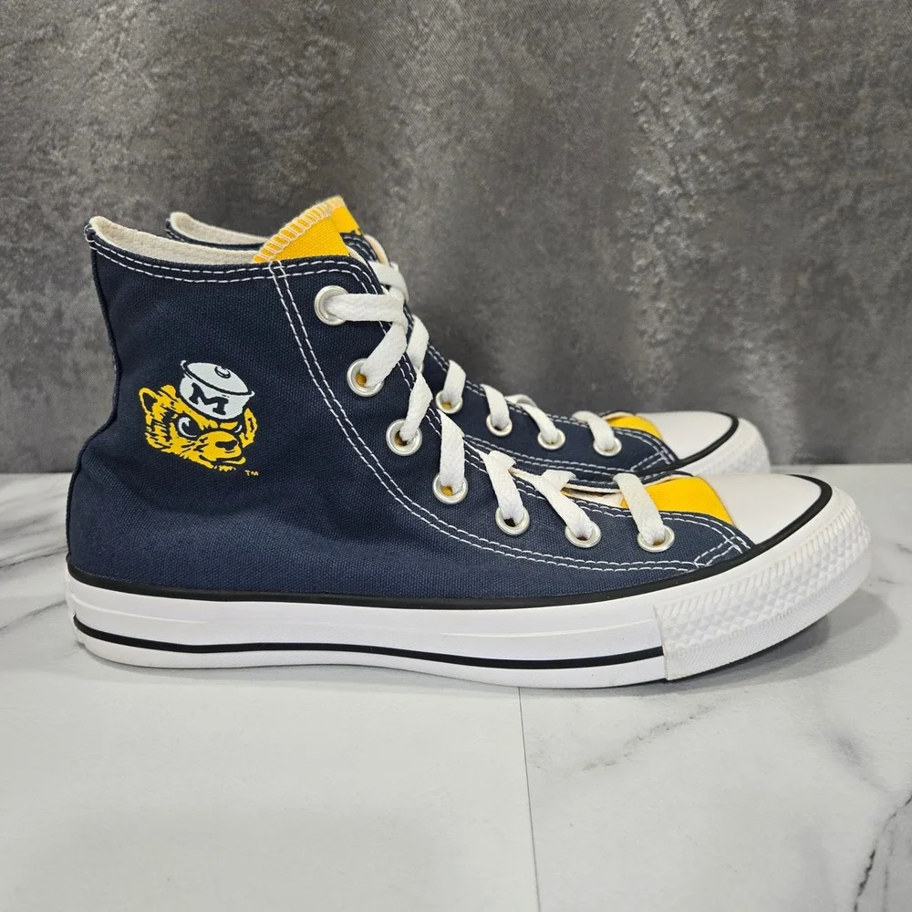 Converse Chuck Taylor High Top W 8 M 6 Michigan Wolverines Navy Yellow Sneaker
